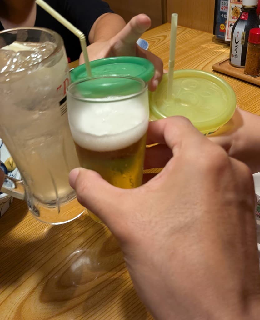 試走会の夜は家族で乾杯
